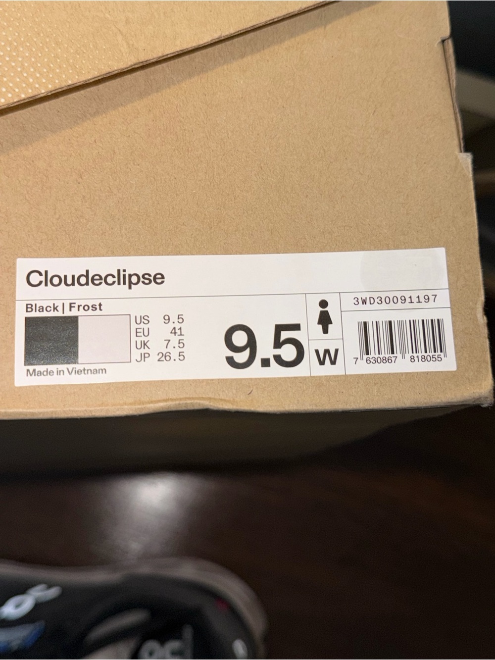 On Cloudeclipse Black/frost Women’s Size 9 Tennis Shoes - Picture 10 of 11